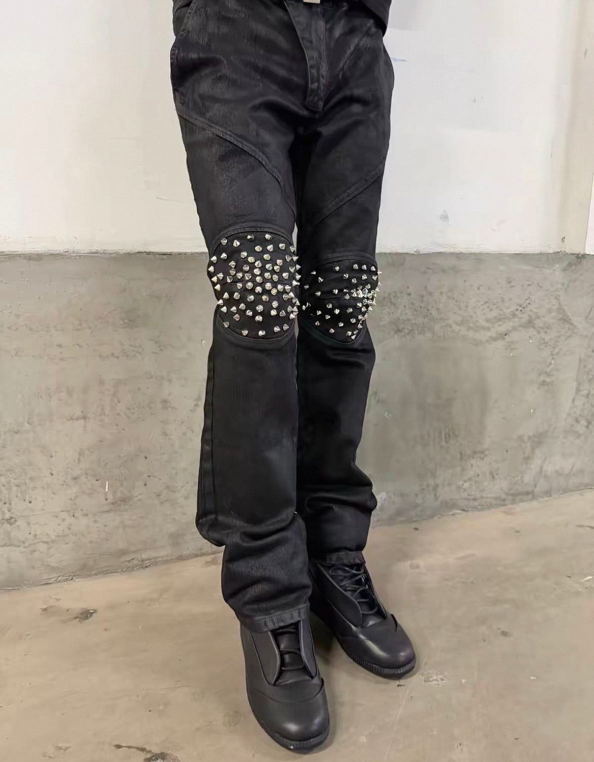REBELWAVE Studs denim flare pants