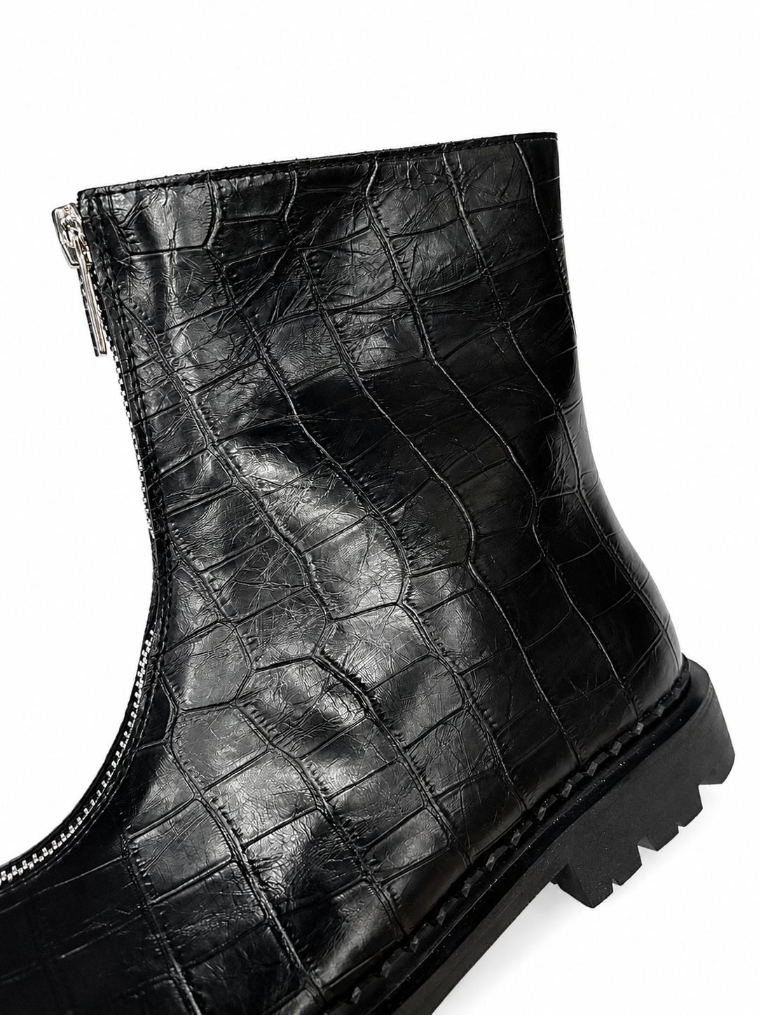 Leather Double-Zip Motorcycle Boots