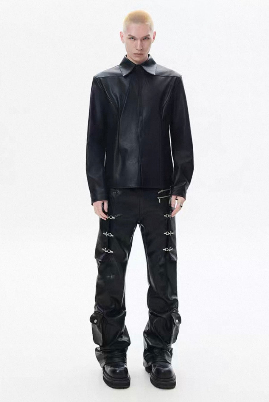 FRKM SCD PU Leather Gimmick Pants