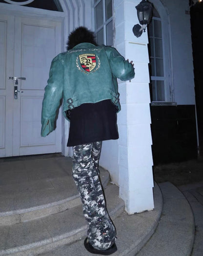 18K Rhinestone Camouflage Cargo Pants