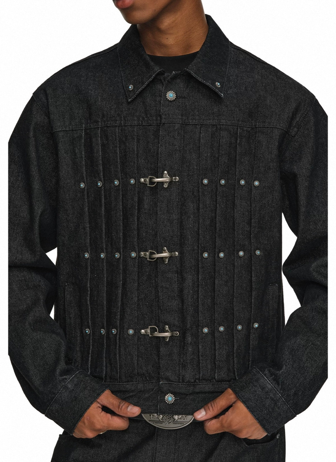 ANTIDOTE Buckle Accent Denim Jacket