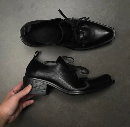 Pointed-Toe Wizard Derby Platform Shoes