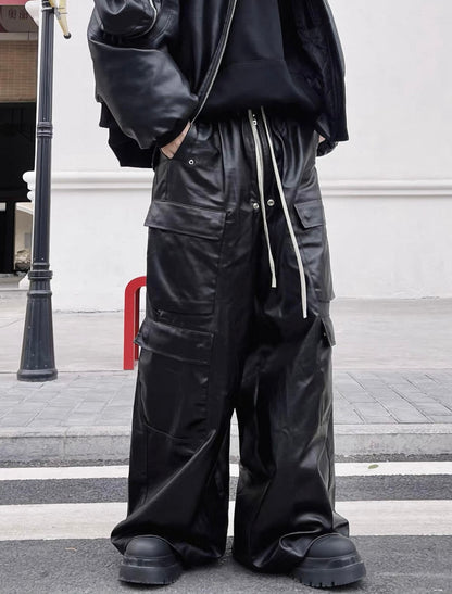 BLACKLISTS Leather Cargo Pants