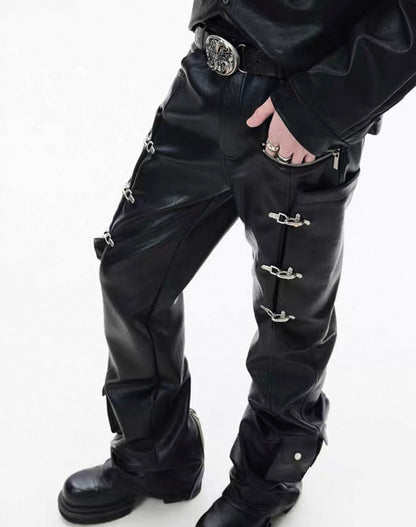 FRKM SCD PU Leather Gimmick Pants