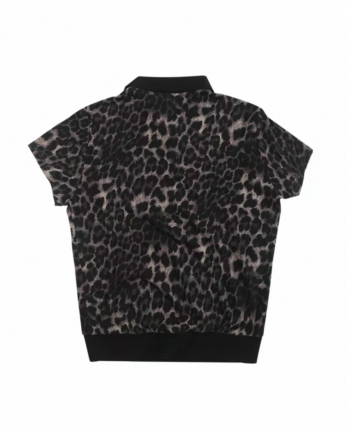 Leopard Print Graphic Short Sleeve Polo Shirt