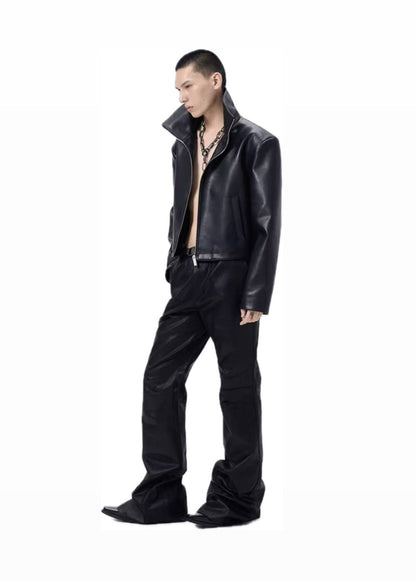 FRKM SCD High Neck PU Leather Jacket