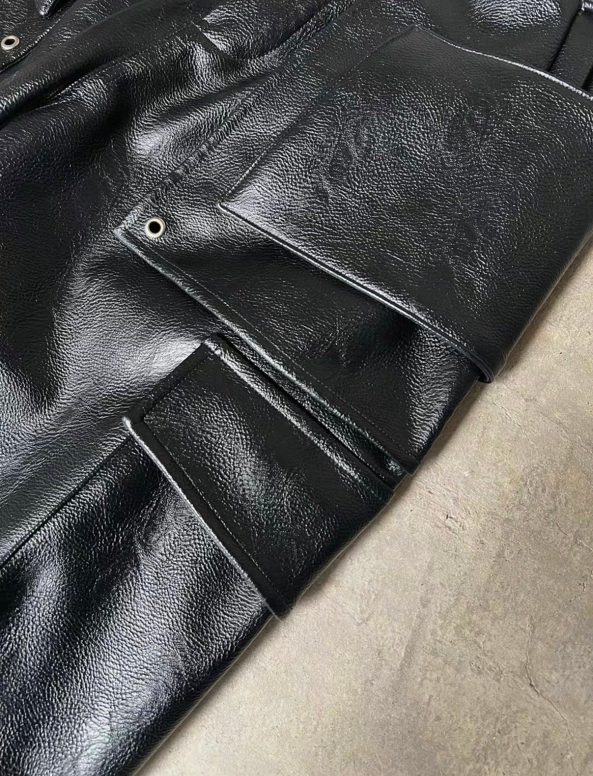 REBELWAVE  3D PU Leather Pants