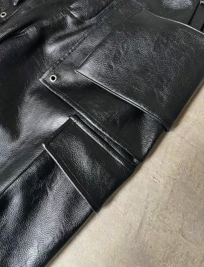 REBELWAVE  3D PU Leather Pants