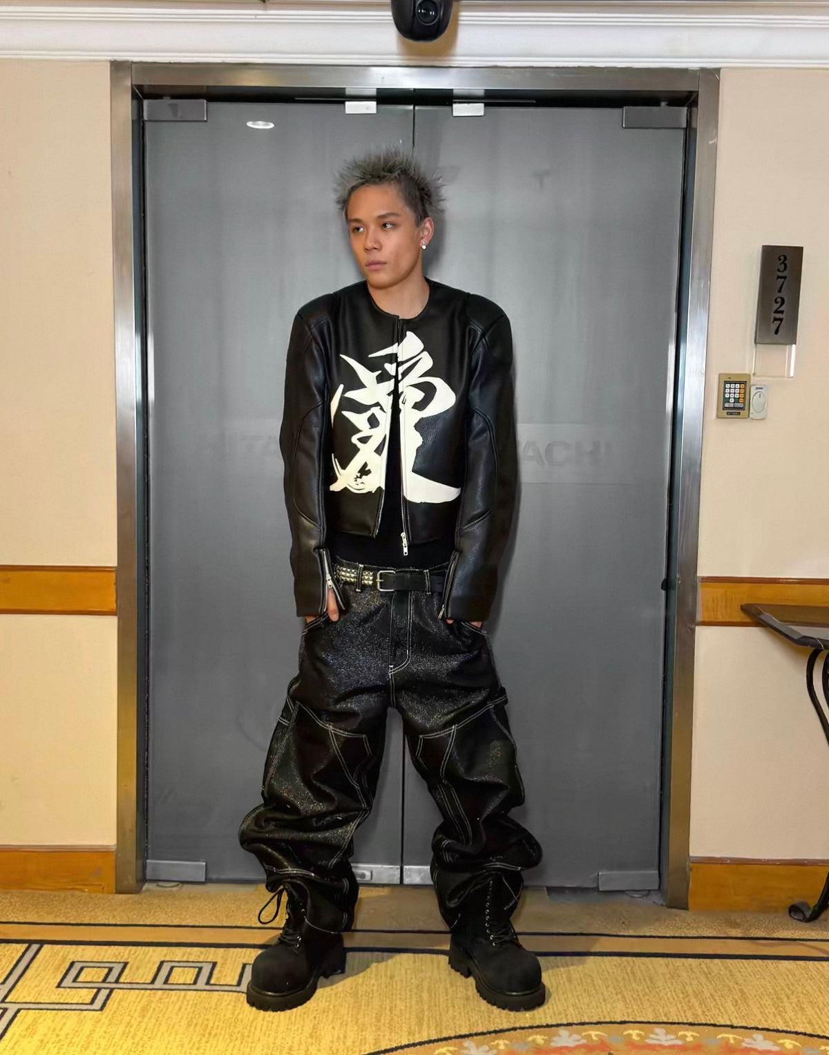 Cropped Padded Faux Leather Jacket
