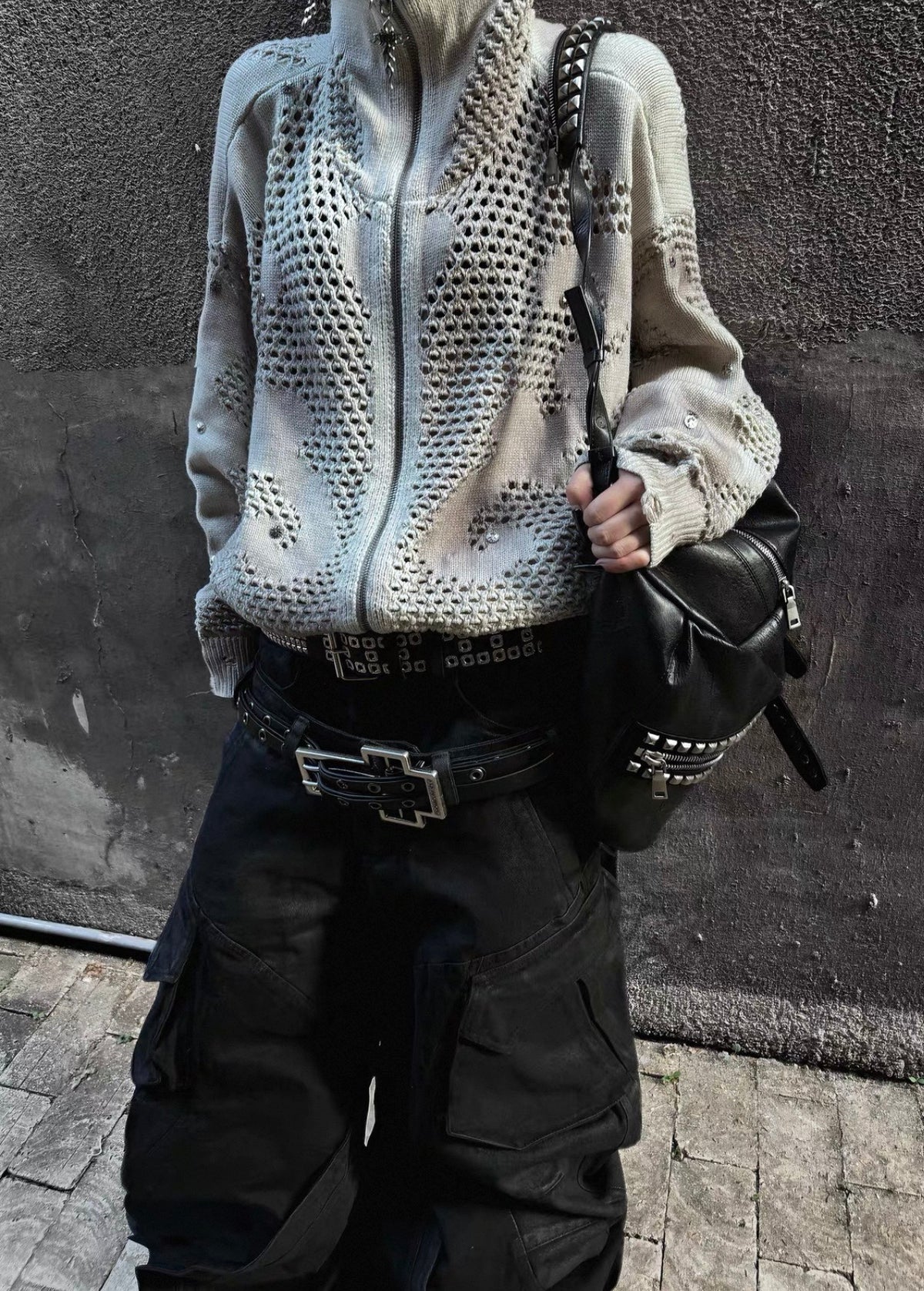 ATANOTHINGNESS クロスバックル レザーベルト SELFISH