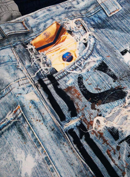 FIVEKOH Double Waist Denim Pants