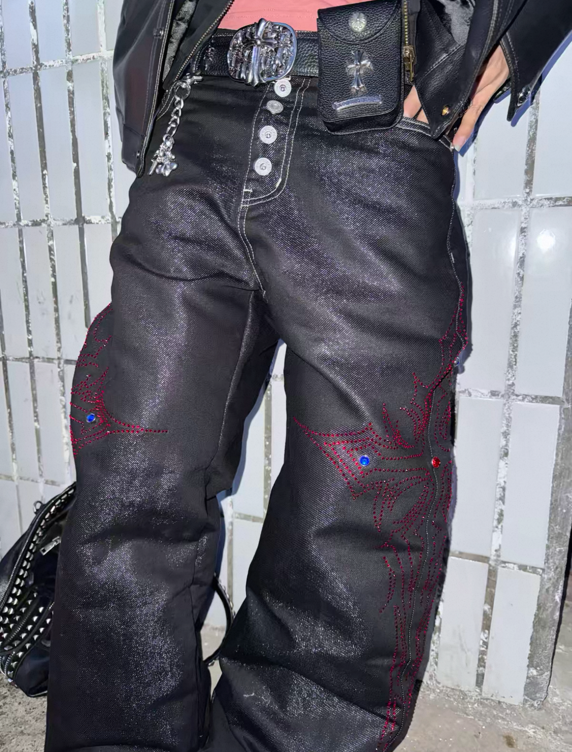 ROLLING MONEY Cross Stone Pants