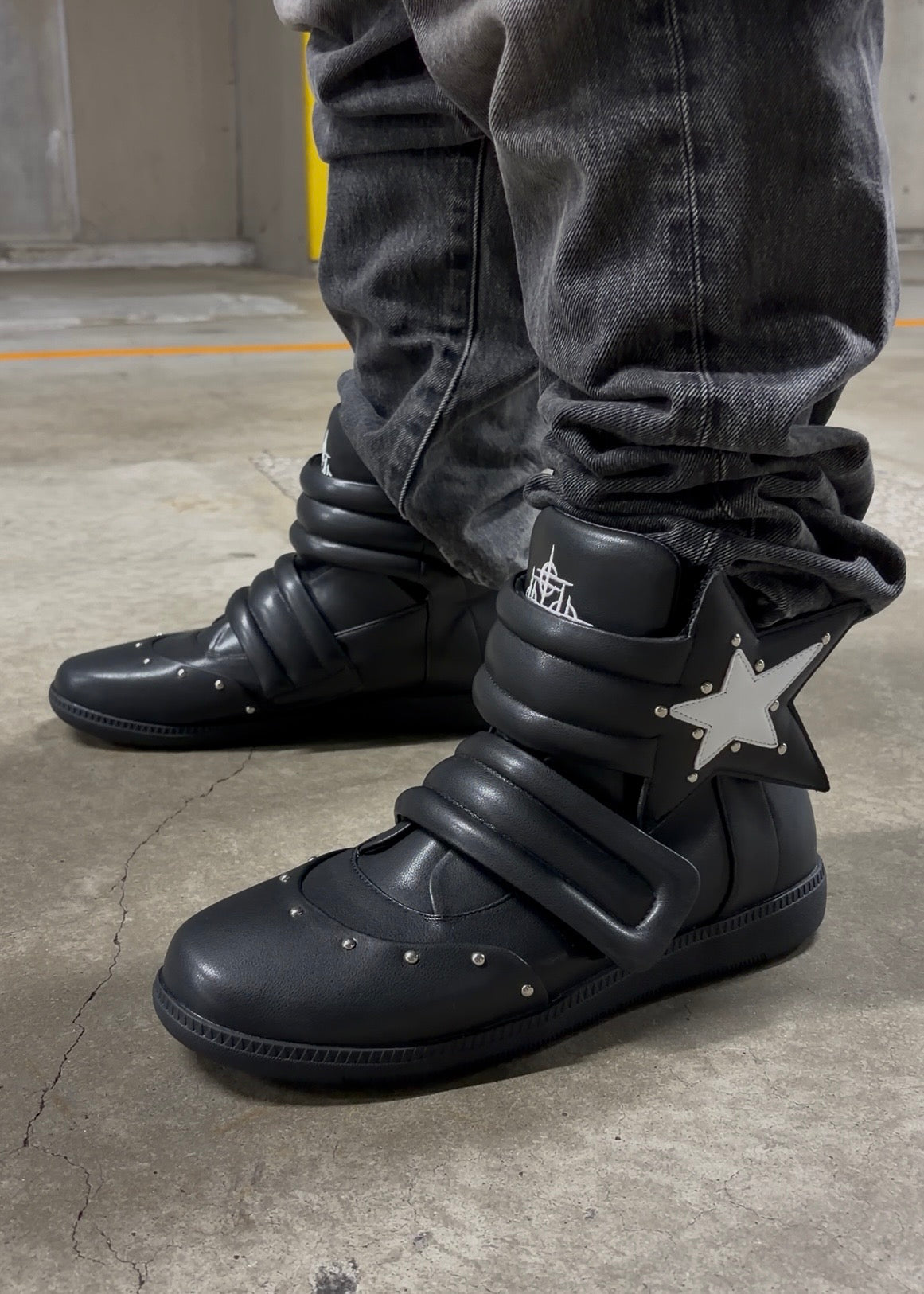 Studded Leather Platform Sneakers