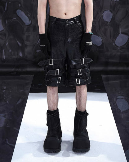 STARTEXCEEDEND PU Leather Half Pants