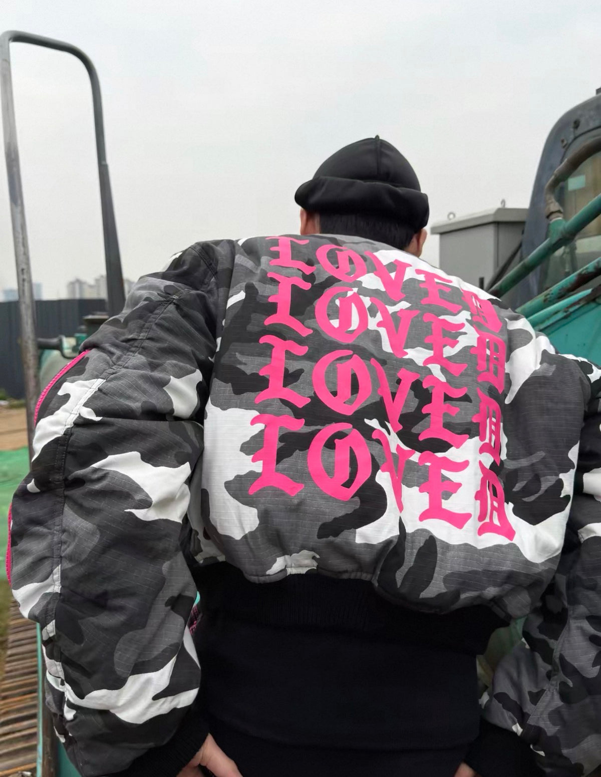 Loved Camouflage Pink Reversible Padded Bomber Jacket