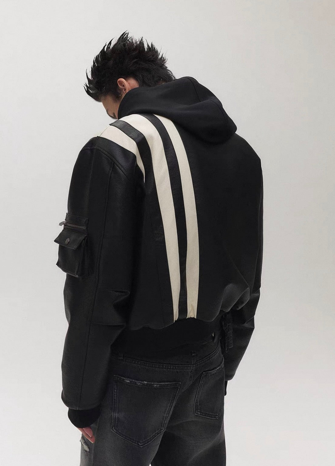 SGWCULT PU Leather Bomber Jacket