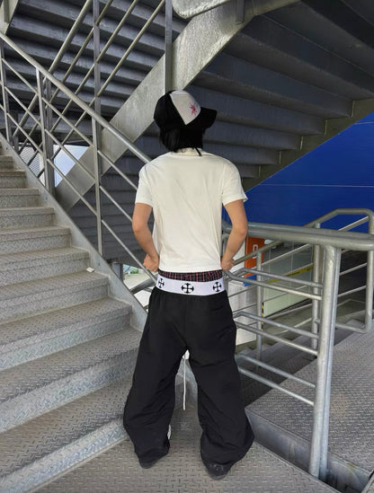 PAIKI Double Waist Draw Cord Pants