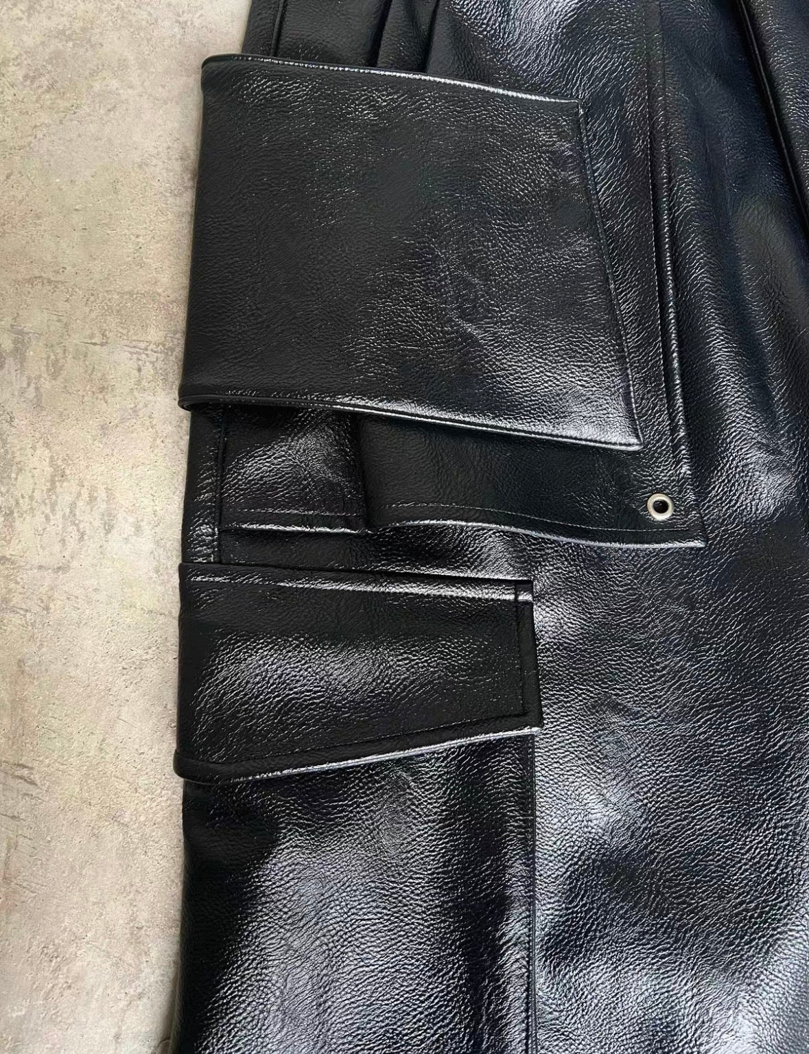 REBELWAVE  3D PU Leather Pants