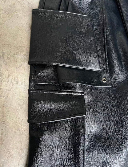 REBELWAVE  3D PU Leather Pants