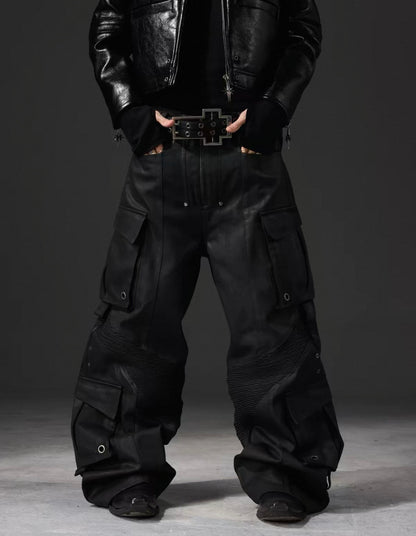 DARKRTPTS Black technical wide pants