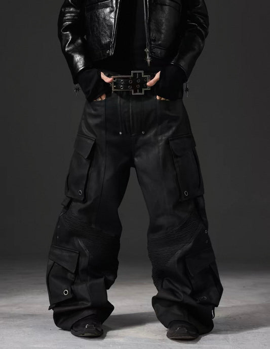 DARKRTPTS Black technical wide pants