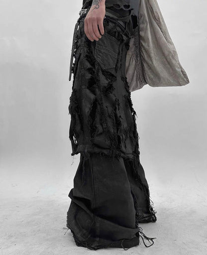 BLACK K Deathtroy Crush Denim Pants