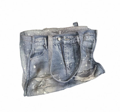 WANNA LAB Denim Print  Bag
