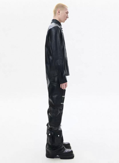 FRKM SCD PU Leather Gimmick Pants