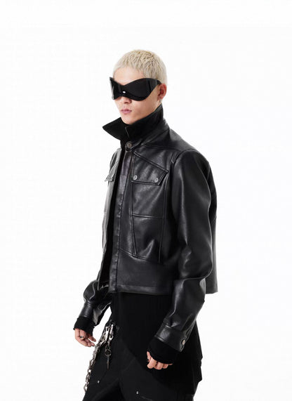 SCD CROWD PU Leather Short Jacket