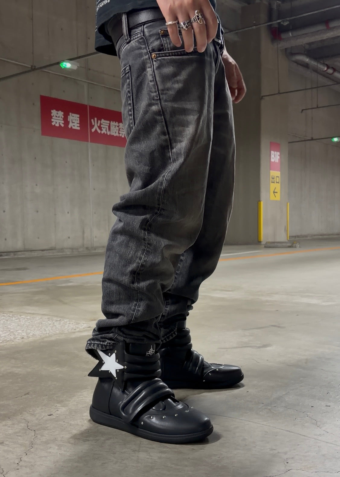 Studded Leather Platform Sneakers