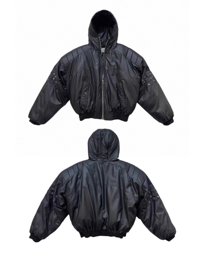 ASTT STUDIO PU Leather Bomber Jacket