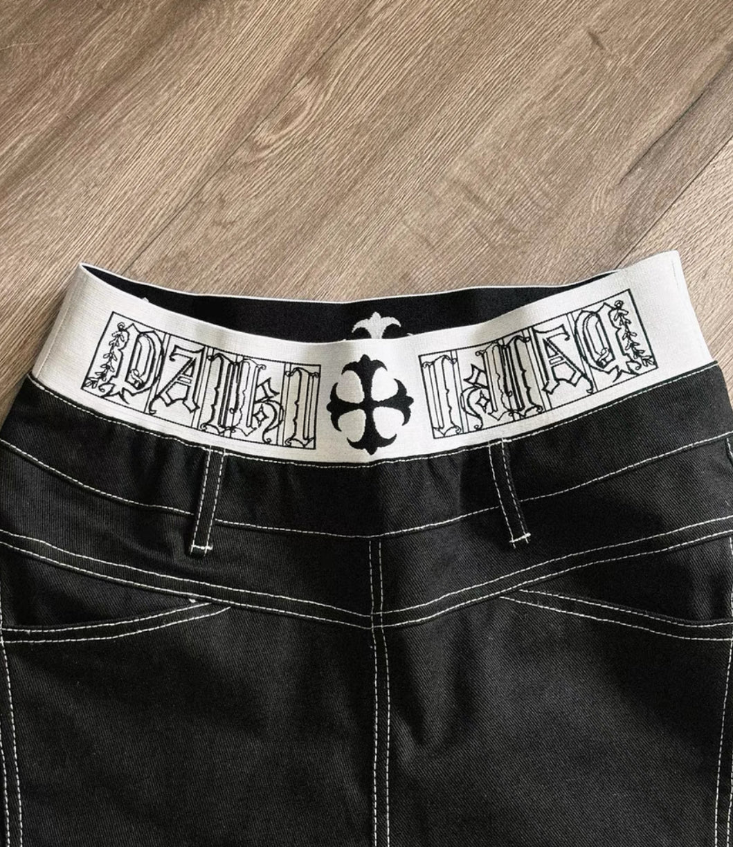 PAIKI Double Waist Half Pants