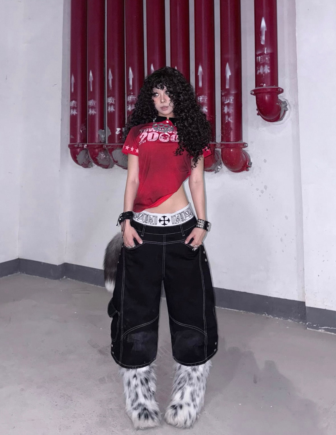 PAIKI Double Waist Half Pants