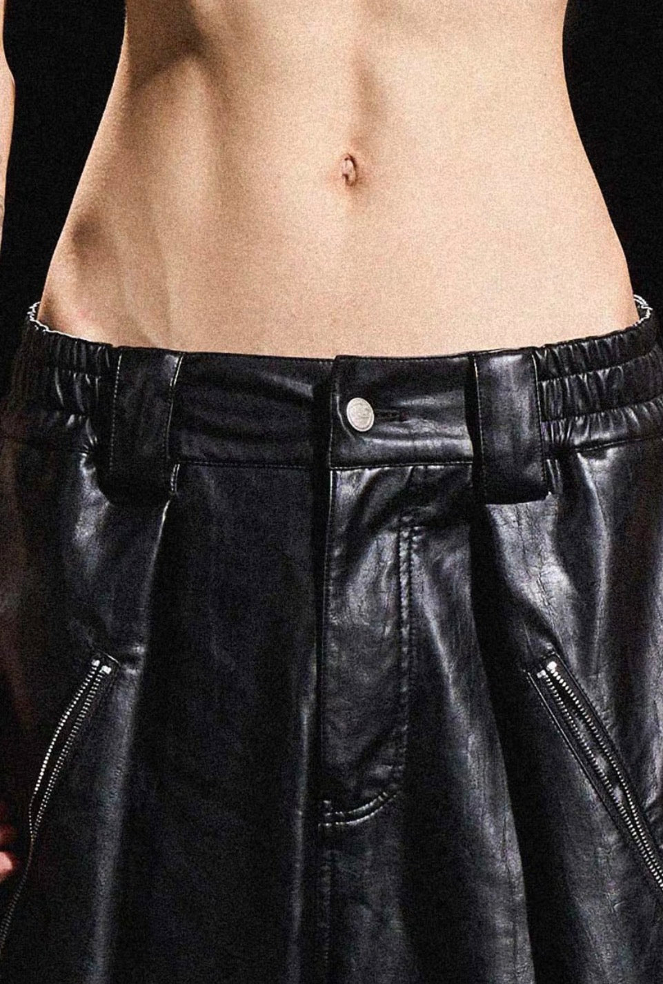 RELABEL PU leather Black Pants