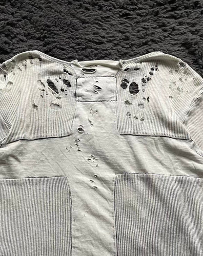 Distressed Cross Patch Long Sleeve T-Shirt