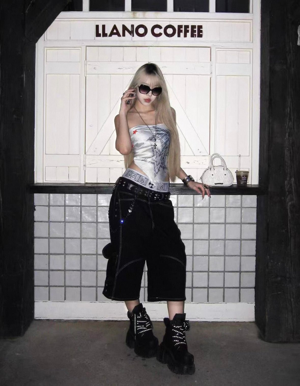 PAIKI Double Waist Half Pants