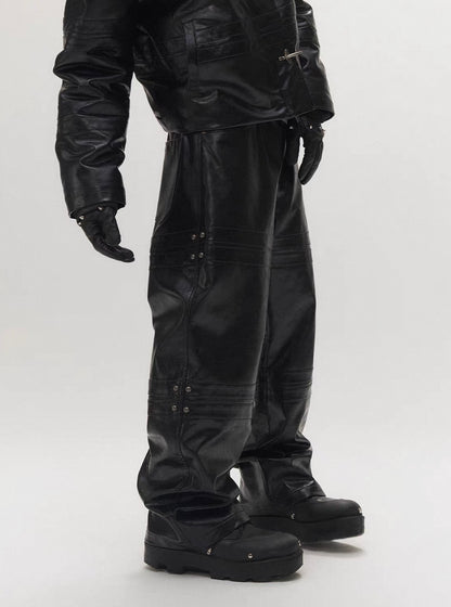SGWCULT Studs PU leather Pants