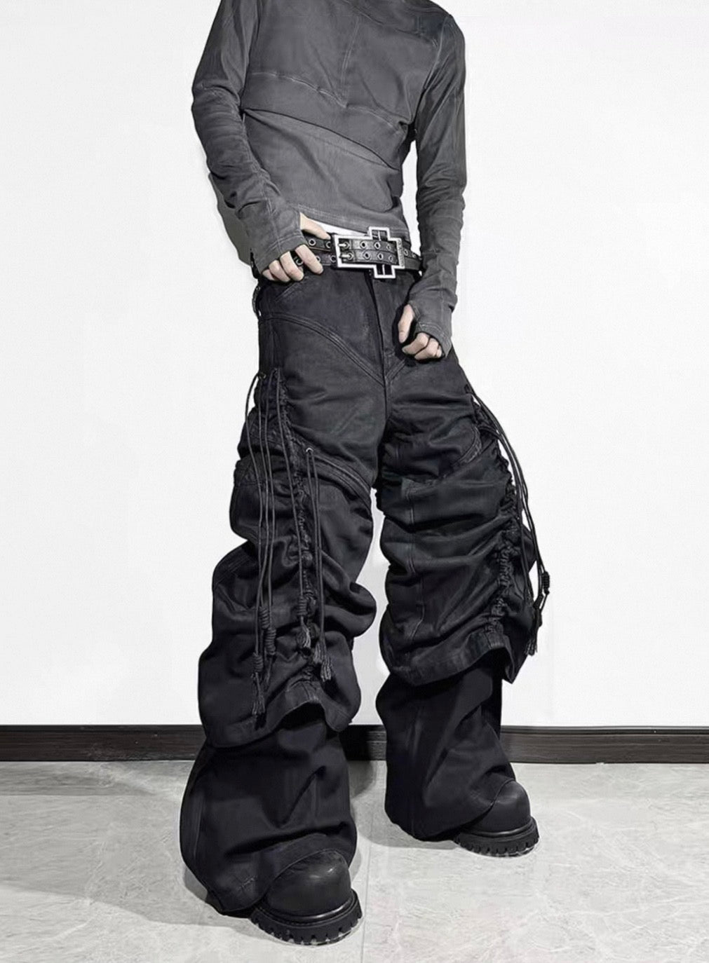 ATANOTHINGNESS Dark Baggy Denim Pants