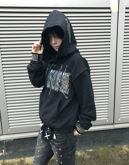 EZWIK Studs Cross Hoodie