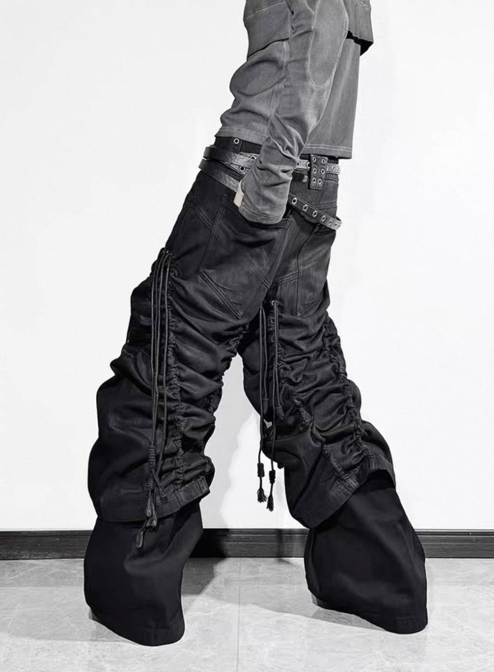 ATANOTHINGNESS Dark Baggy Denim Pants