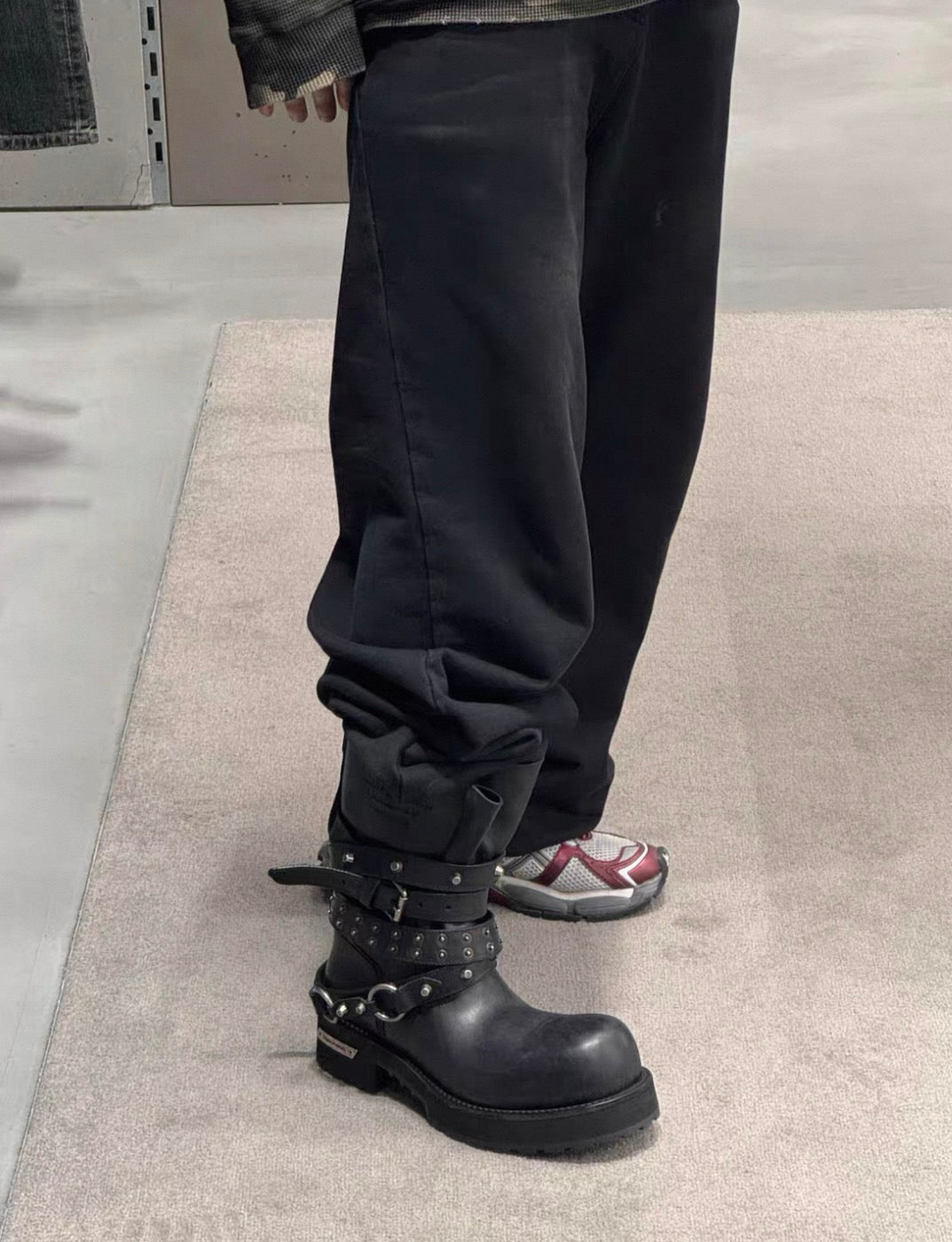 Waxed Leather Engineer Combat Boots