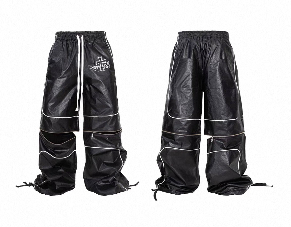 LOSECONTROLEDGE 2Way PU leather half&wide pants