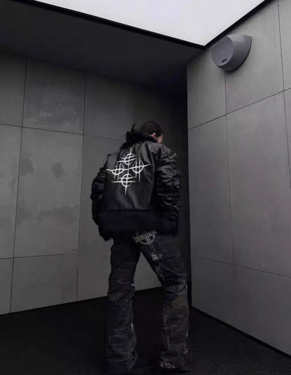 DETW PU Leather Bomber Jacket