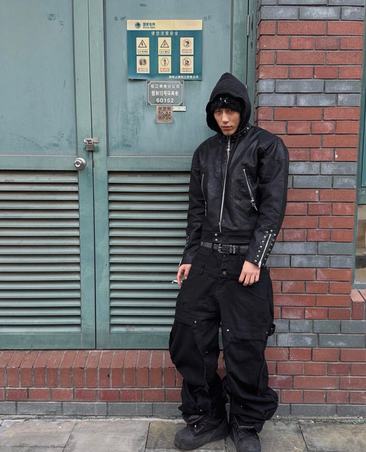 TH4SWE Hoodie PU Lether Jacket