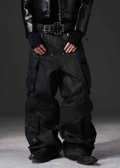 DARKRTPTS Black technical wide pants