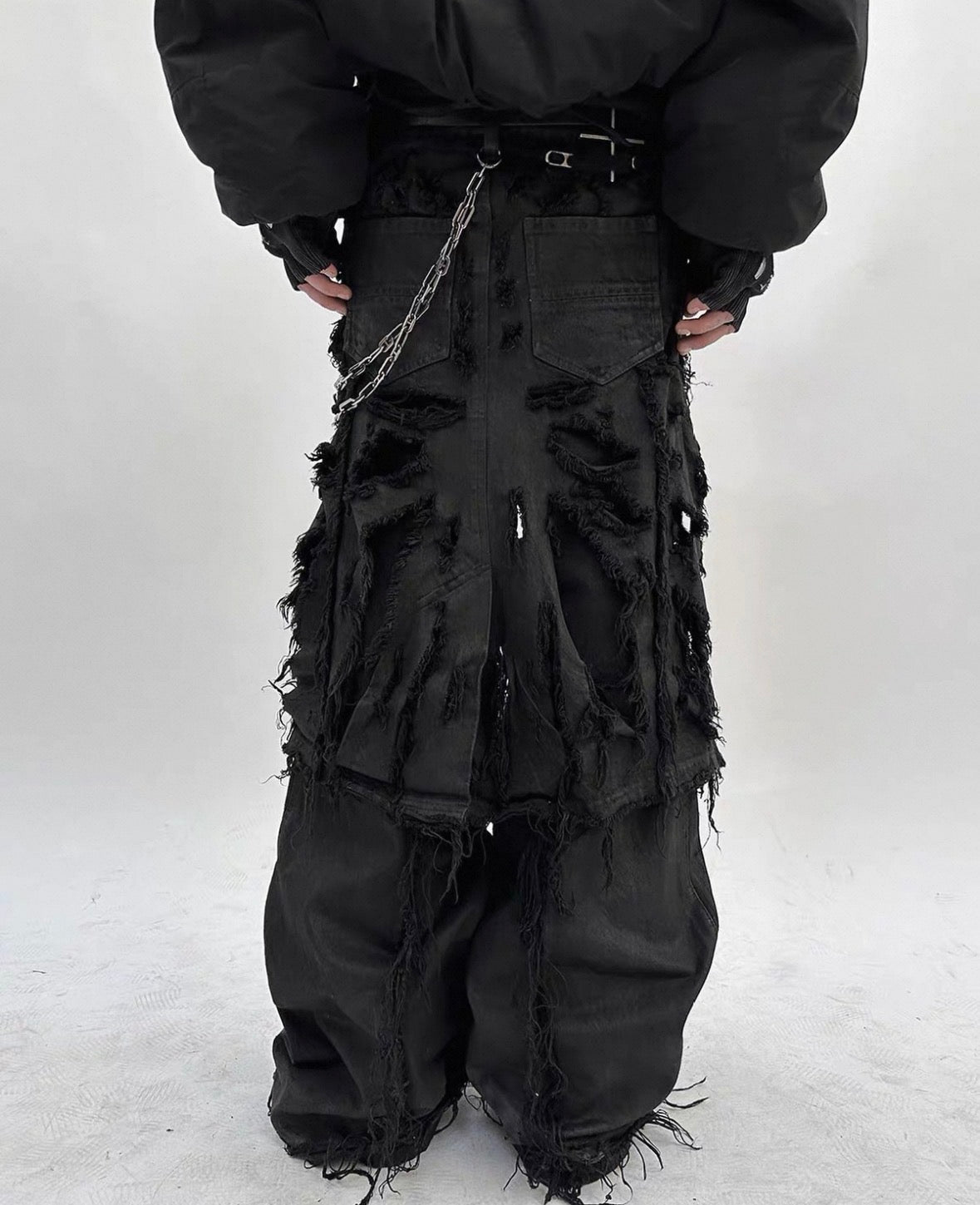 BLACK K Deathtroy Crush Denim Pants