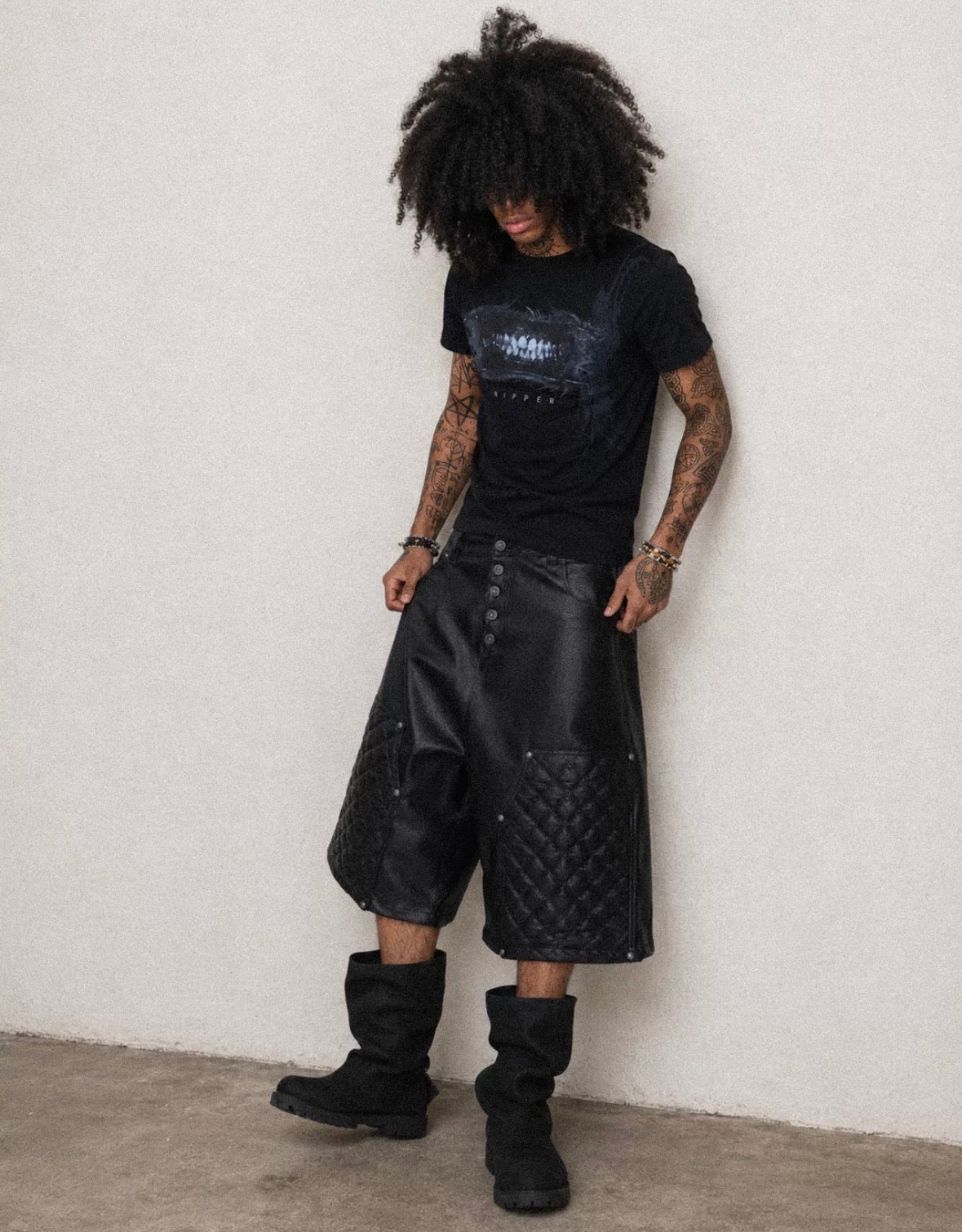 Vintage Diamond Quilted Cropped PU Leather Pants