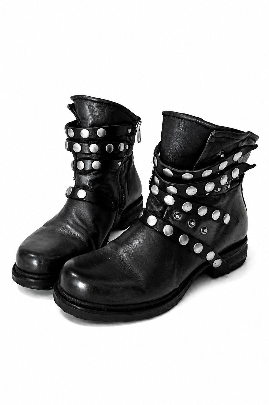 Vintage Studded Leather Engineer Boots