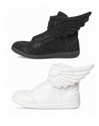Wing Rhinestone Platform Sneakers