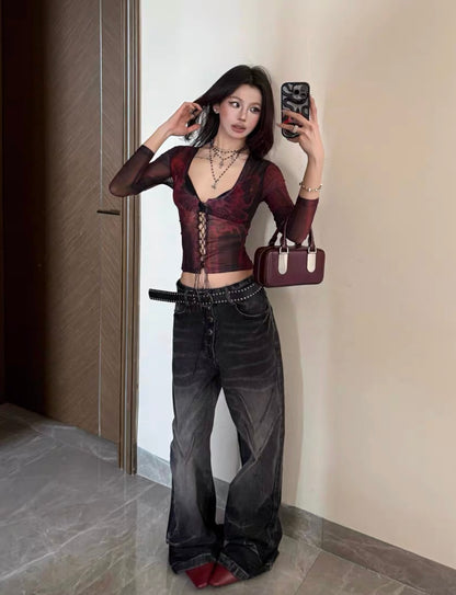 NO E MOSEN Washed Black Baggy Jeans
